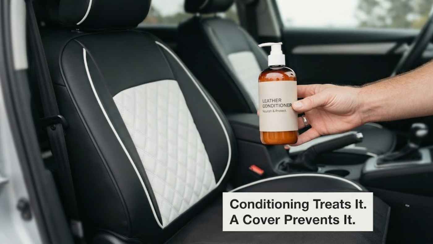Quilted leather seats in a 2027 Chevrolet Silverado 1500 High Country showing sun and bolster wear points