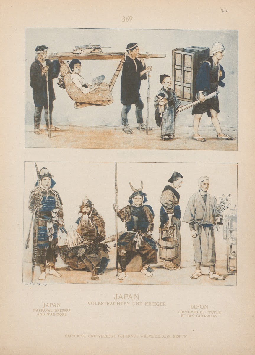 Japan National dresses and warriors 1905