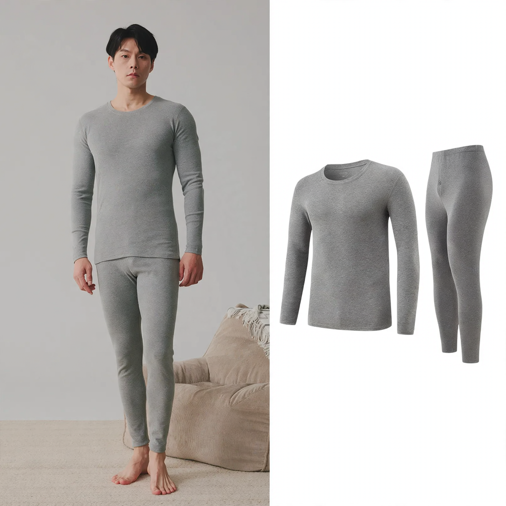 Men's Thermal Set, 280g Cotton, Brushed, Antibacterial