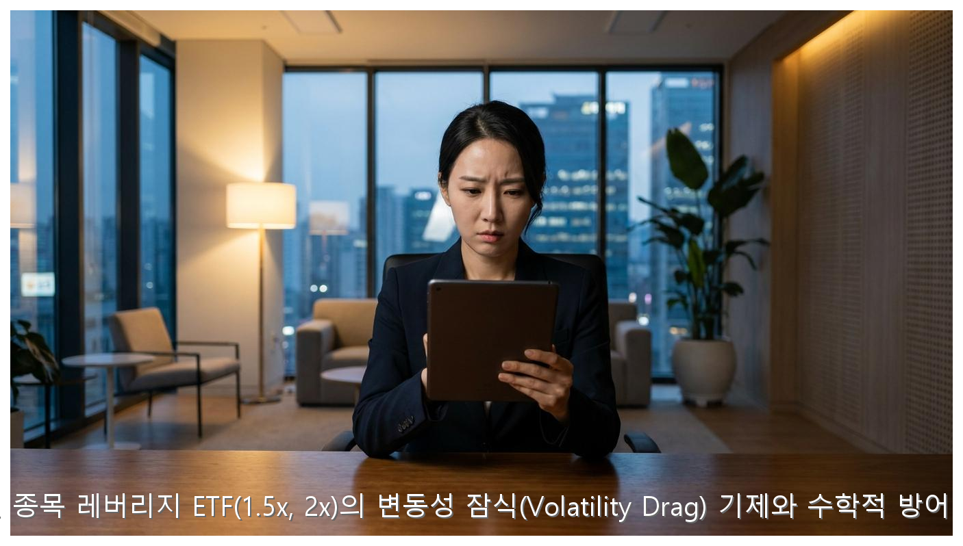 단일 종목 레버리지 ETF(1.5x, 2x)의 변동성 잠식(Volatility Drag) 기제와 수학적 방어 전략 핵심 안내 및 분석 인포그래픽 (3)
