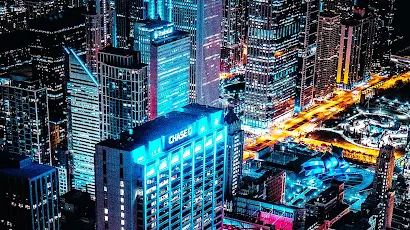 Cityscape, Skyscraper, Building, Light, Blue Full HD iPhone Wallpaper Background