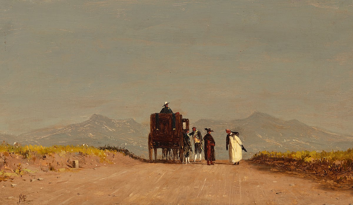 A Journeys Pause in the Roman Campagna circa 1868