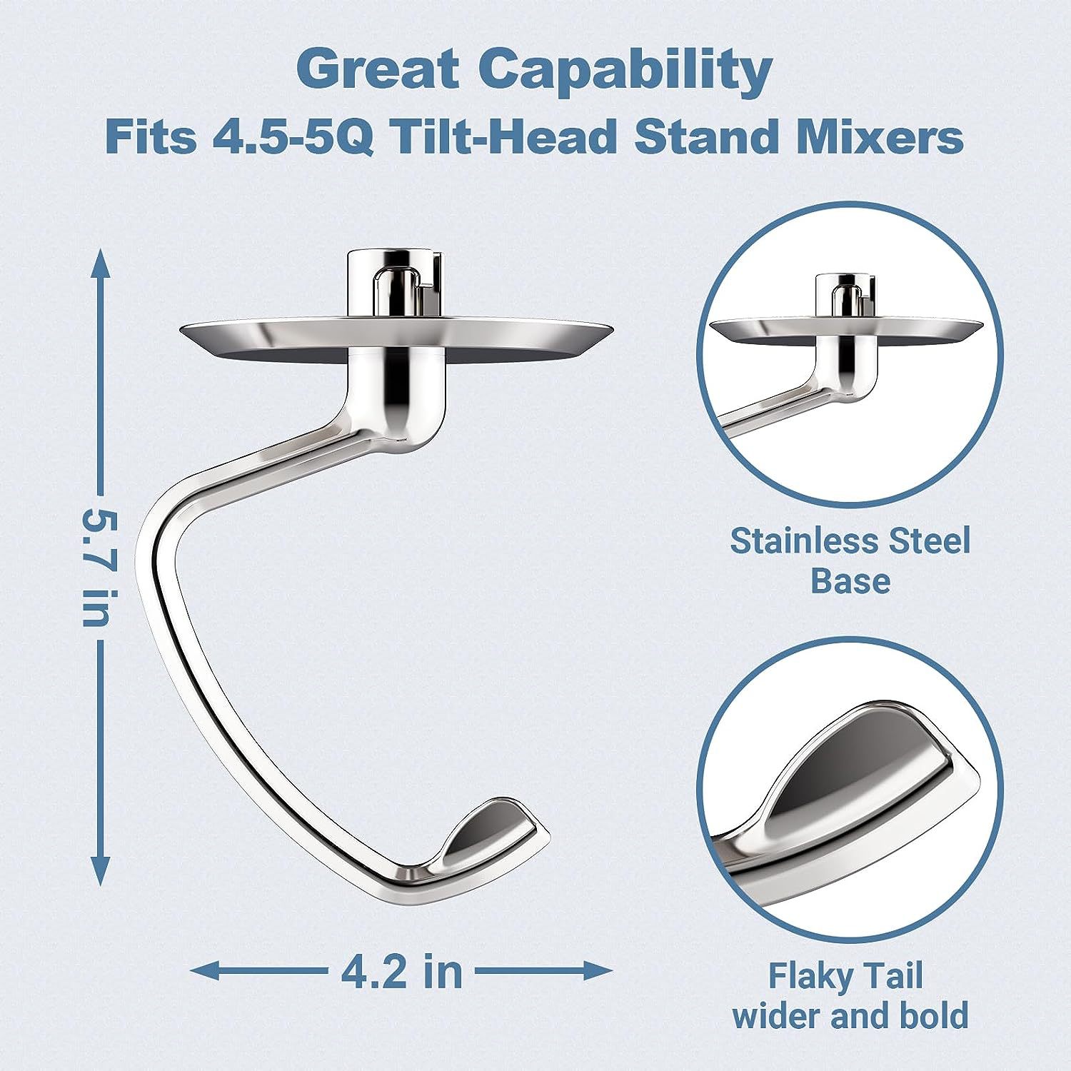 Mixer tool set for kitchen machine, stainless steel