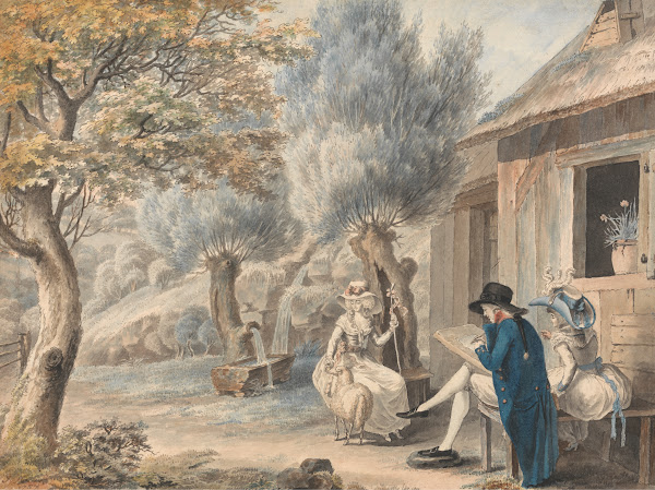 The Artist Sketching Mlle de St Legier as a Shepherdess 1787