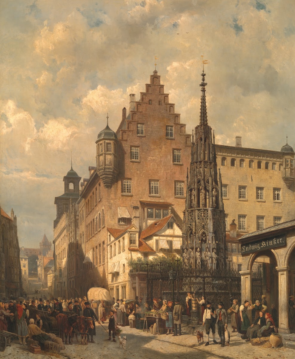 Der Schöne Brunnen in Nuremberg 1876