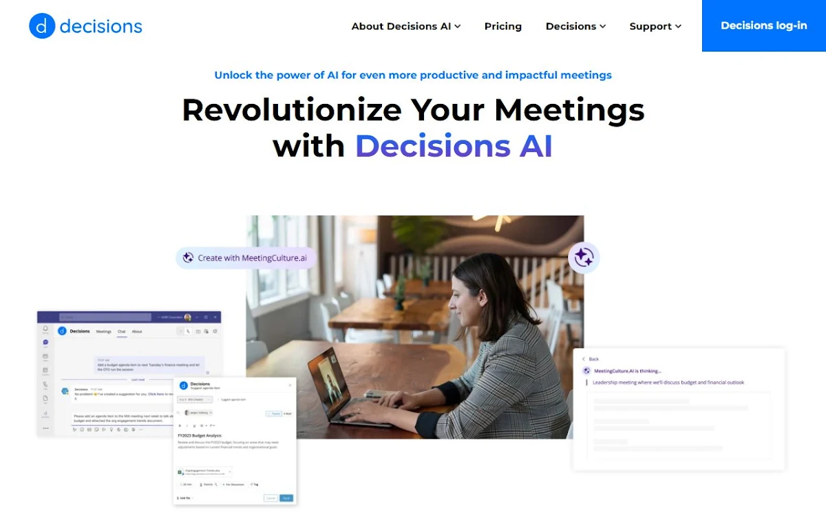 Captura de MeetingCulture.ai from Decisions