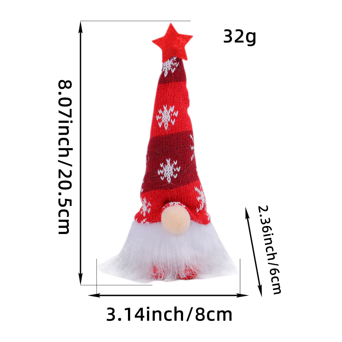 Glowing Christmas Gnome Figure with Sequins