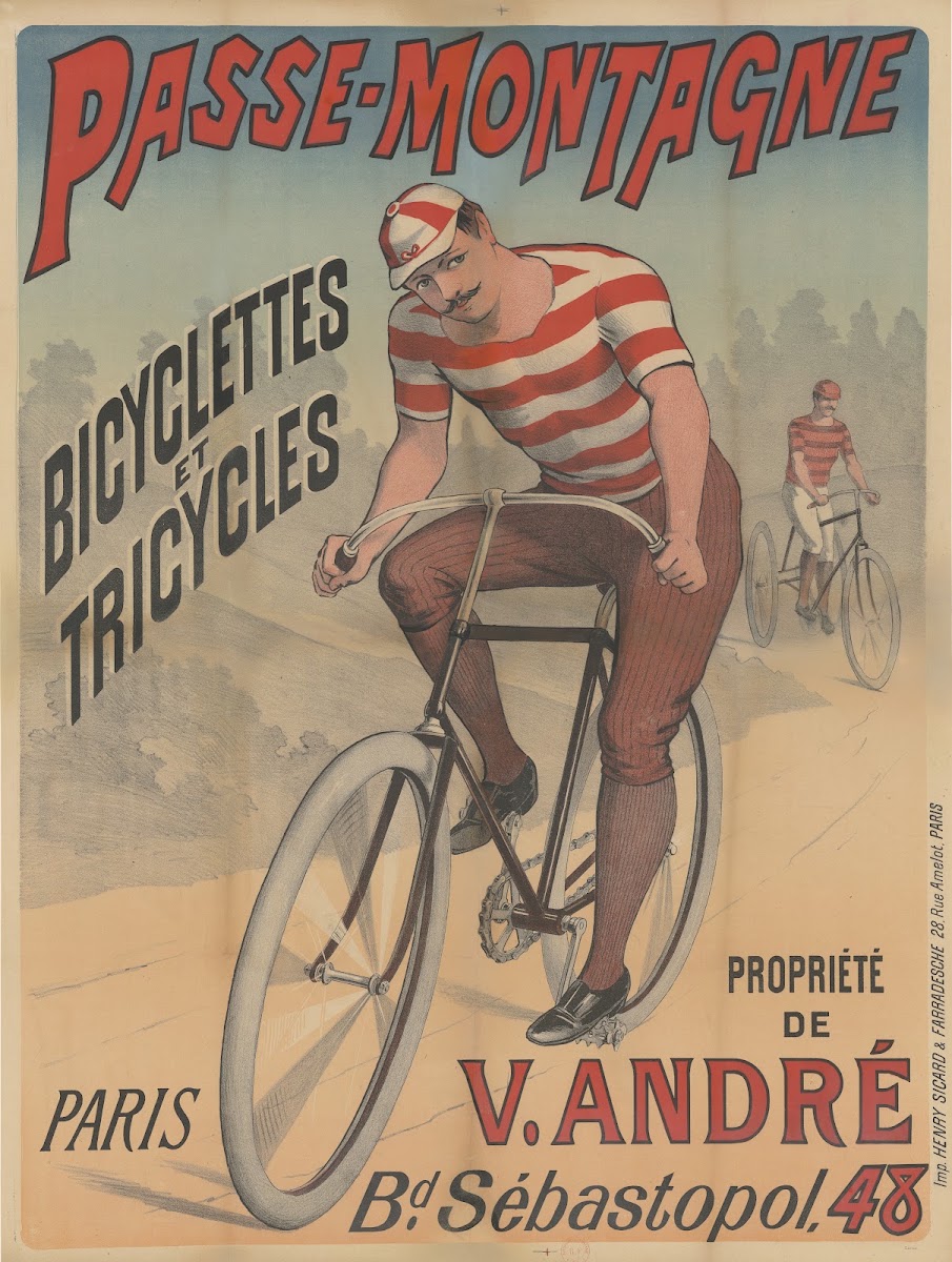 Passe  Montagne bicyclettes et tricycles Propriété de V André Paris Boulevard Sé