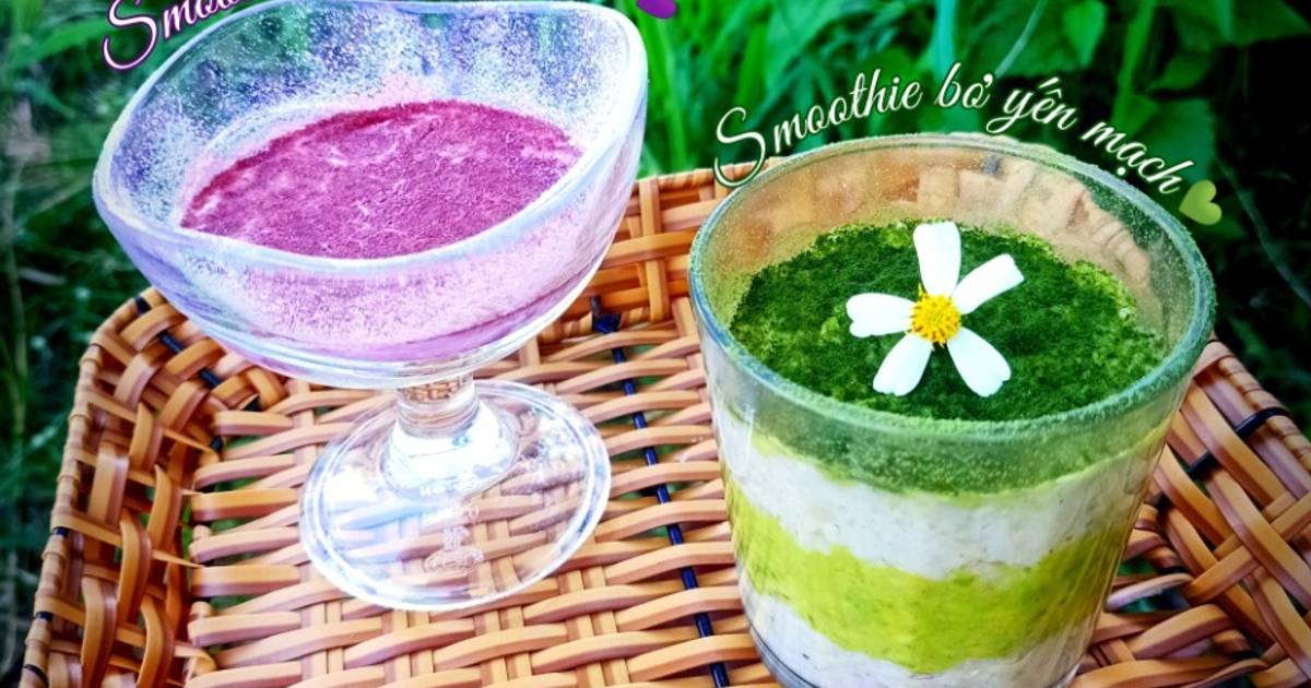 Smoothie khoai lang tím 💜 Smoothie bơ yến mạch     💚