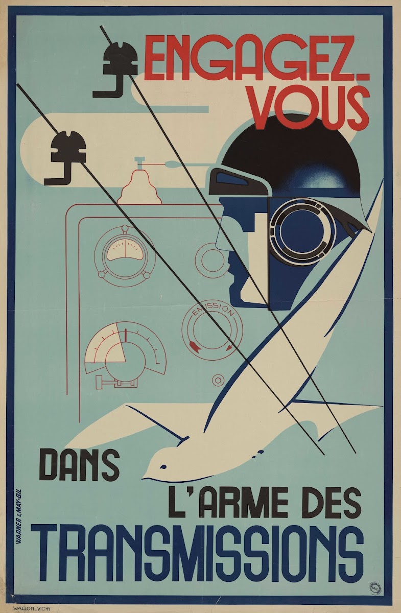 Affiche de recrutement de lArmée de Vichy  Engagez vous dans lArme des Transmiss