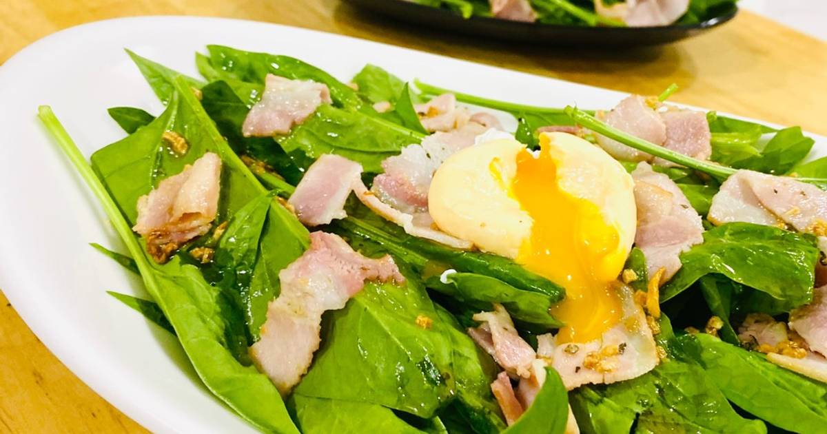 Salad Cải Bó Xôi - Trứng Chần
Sốt Dầu-Giấm-MậtOng