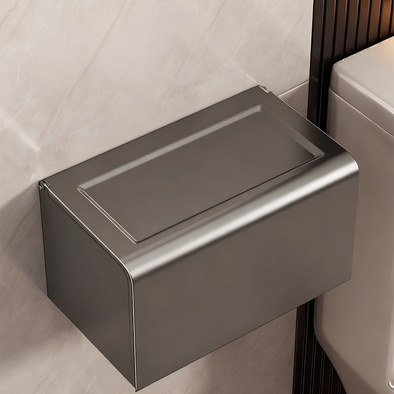 Wandmontierte Toilettenpapierbox aus Aluminium