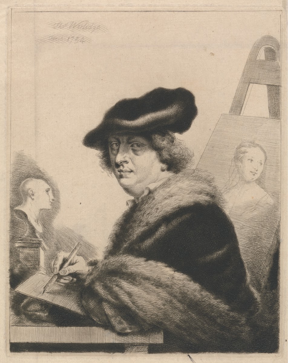 Self portrait in Soft Cap as an Etcher 1754