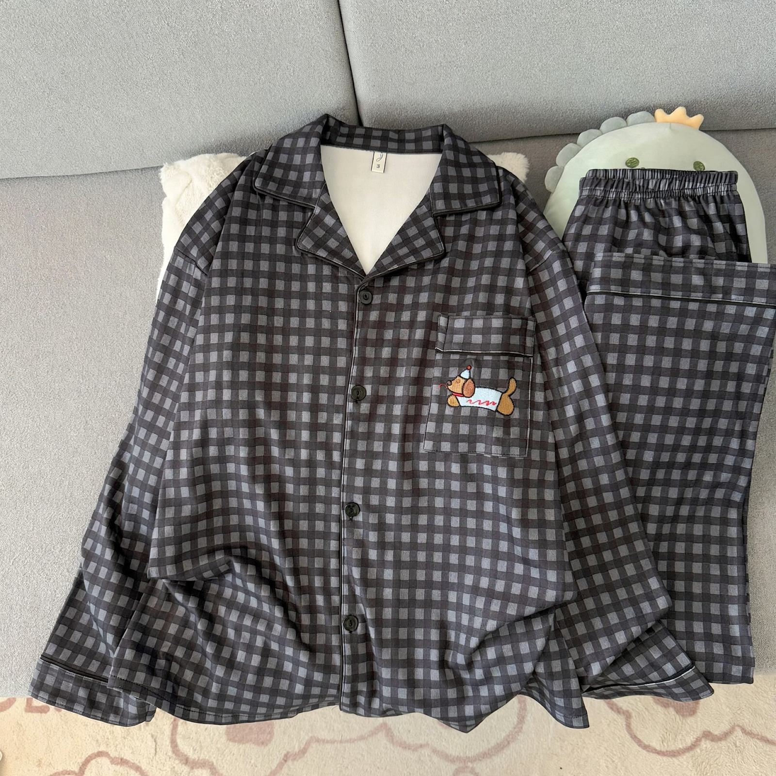Men's Pajama Set, warm thermal material, loose fit