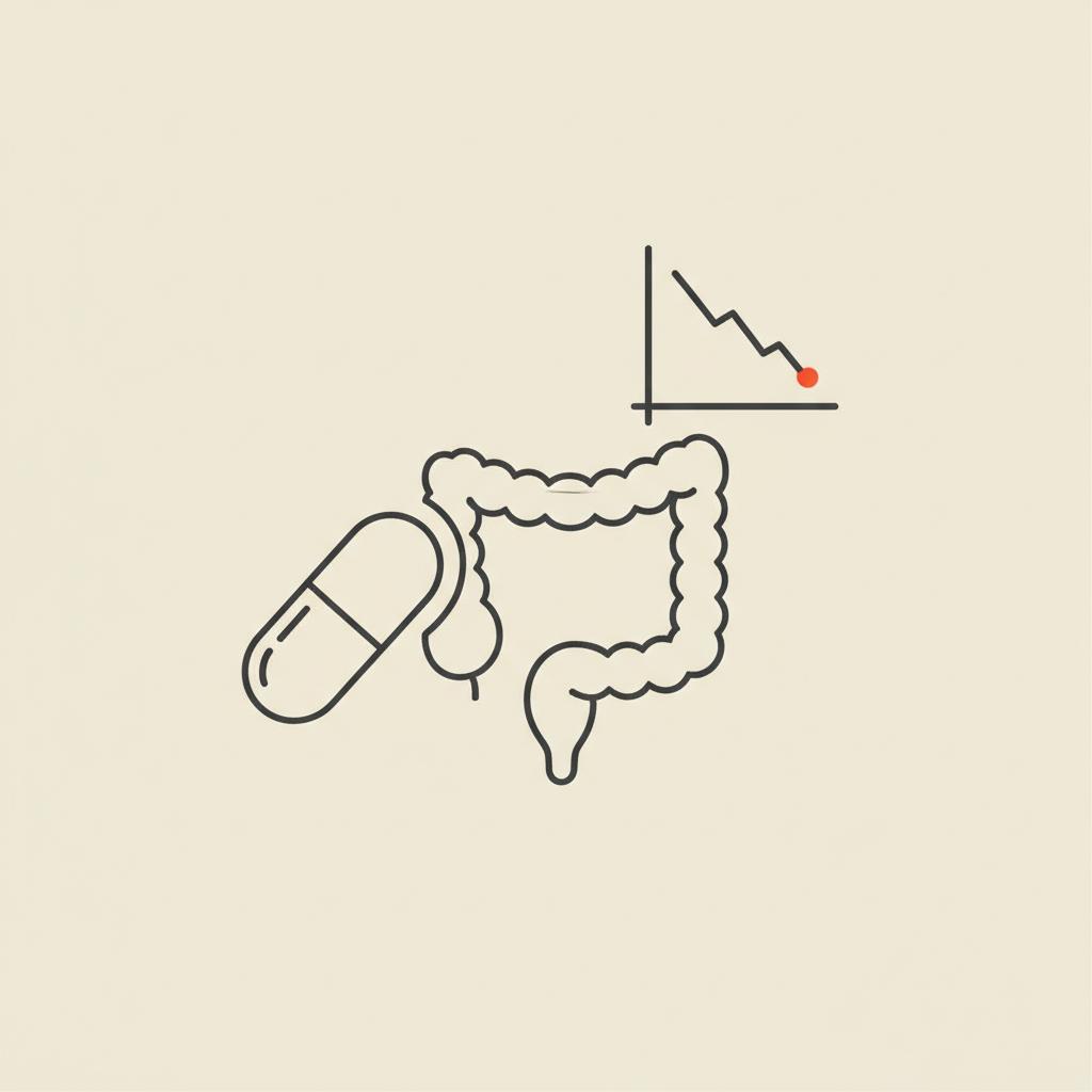 Minimalist vector illustration of a capsule, simplified intestine, and a small downward glucose-spike graph on a beige background — how soon does berberine start working