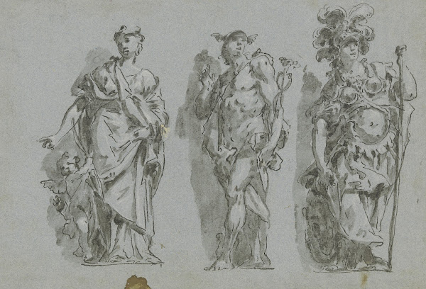 Venus Merkur und Minerva Scheinskulptur
