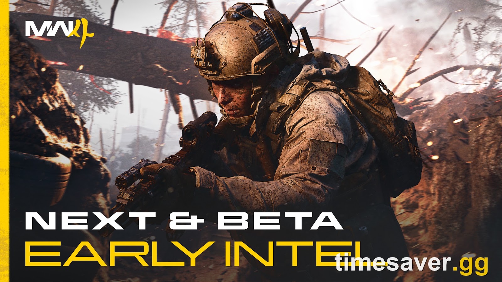 Modern Warfare 4 NEXT and Beta early-intel key art — the Early Access Beta went live August 21, 2026 with both classic and Open Matchmaking playlists