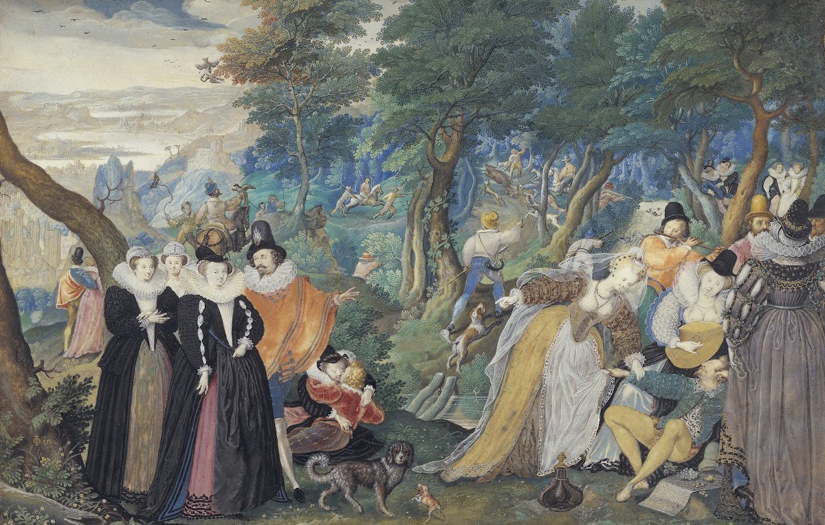 A Party in the Open Air Allegory on Conjugal Love 1590  1595