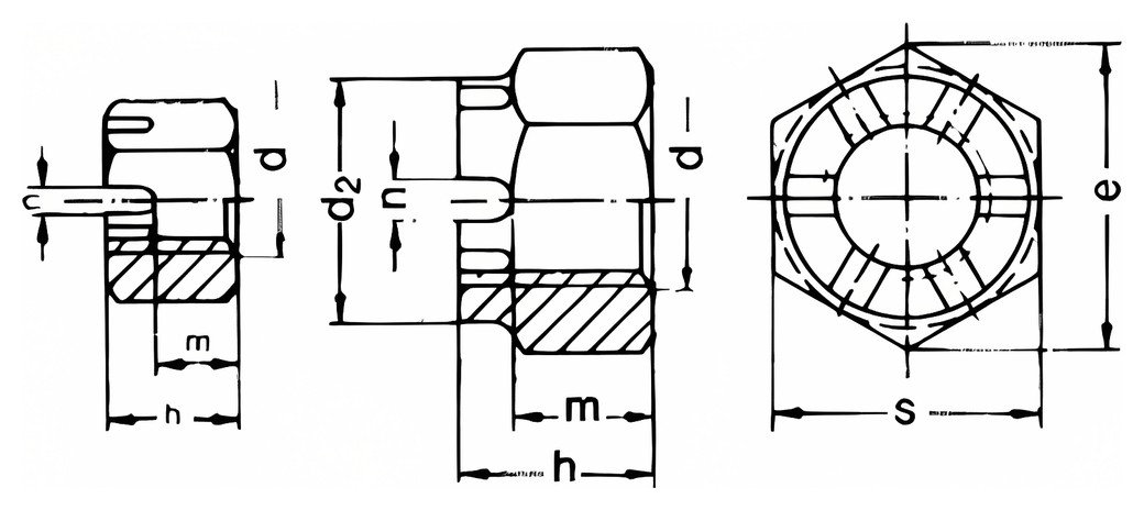 DIN 935 – Technical drawing
