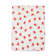 Детский плед Twins муслиновый 110х75 двойной Crab белый/красный