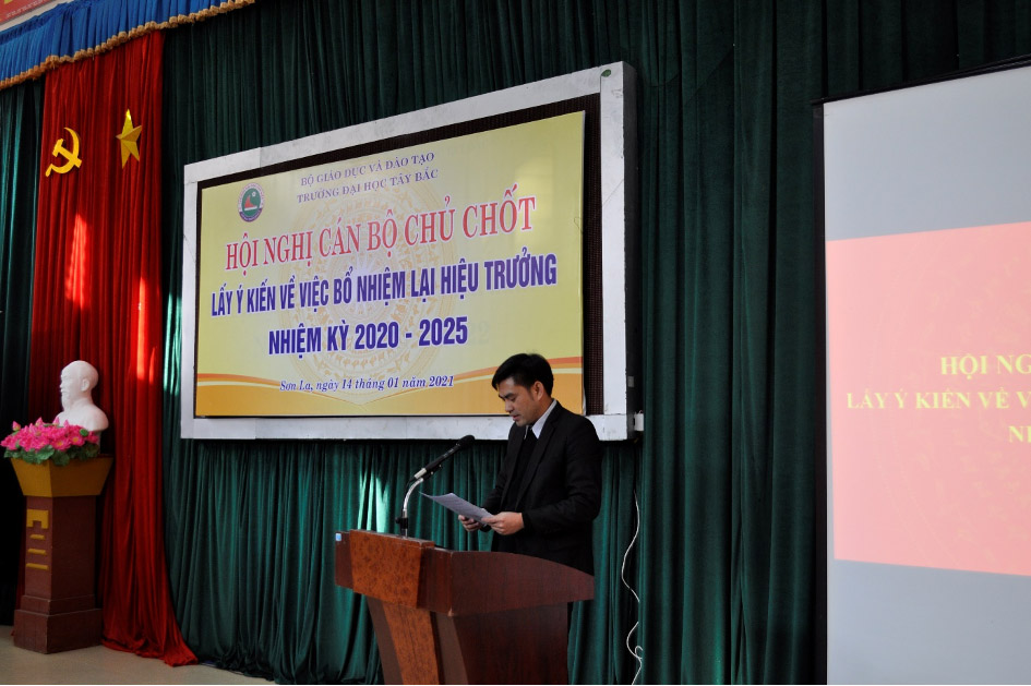 Hội nghị cán bộ chủ chốt lấy ý kiến về việc bổ nhiệm lại Hiệu trưởng Trường Đại học Tây Bắc nhiệm kỳ 2020 - 2025