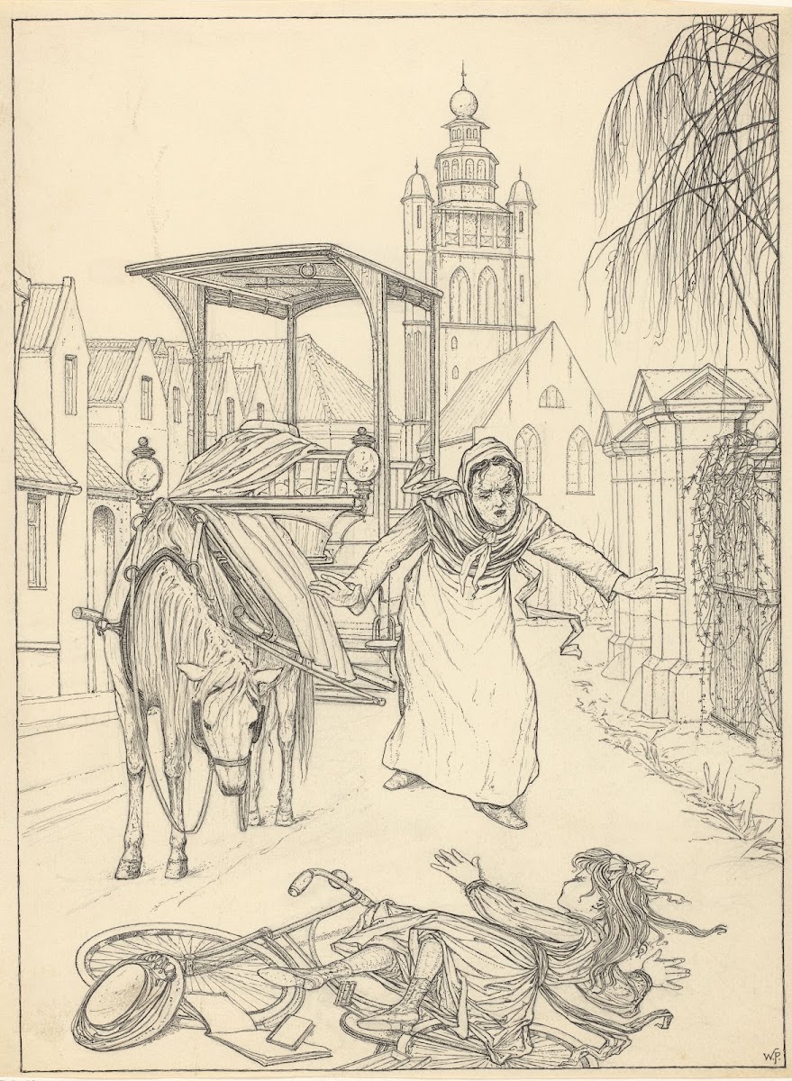 Meisje aangereden door een paardenkar 1887 1916