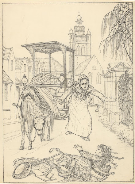 Meisje aangereden door een paardenkar 1887 1916