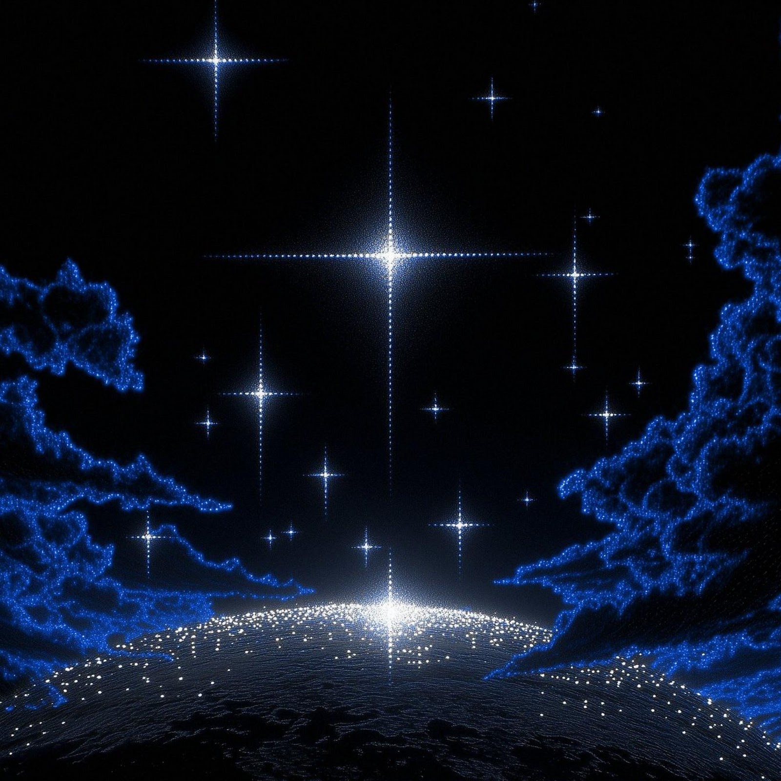 Download Starry Night Over Blue Clouds Full HD iPhone