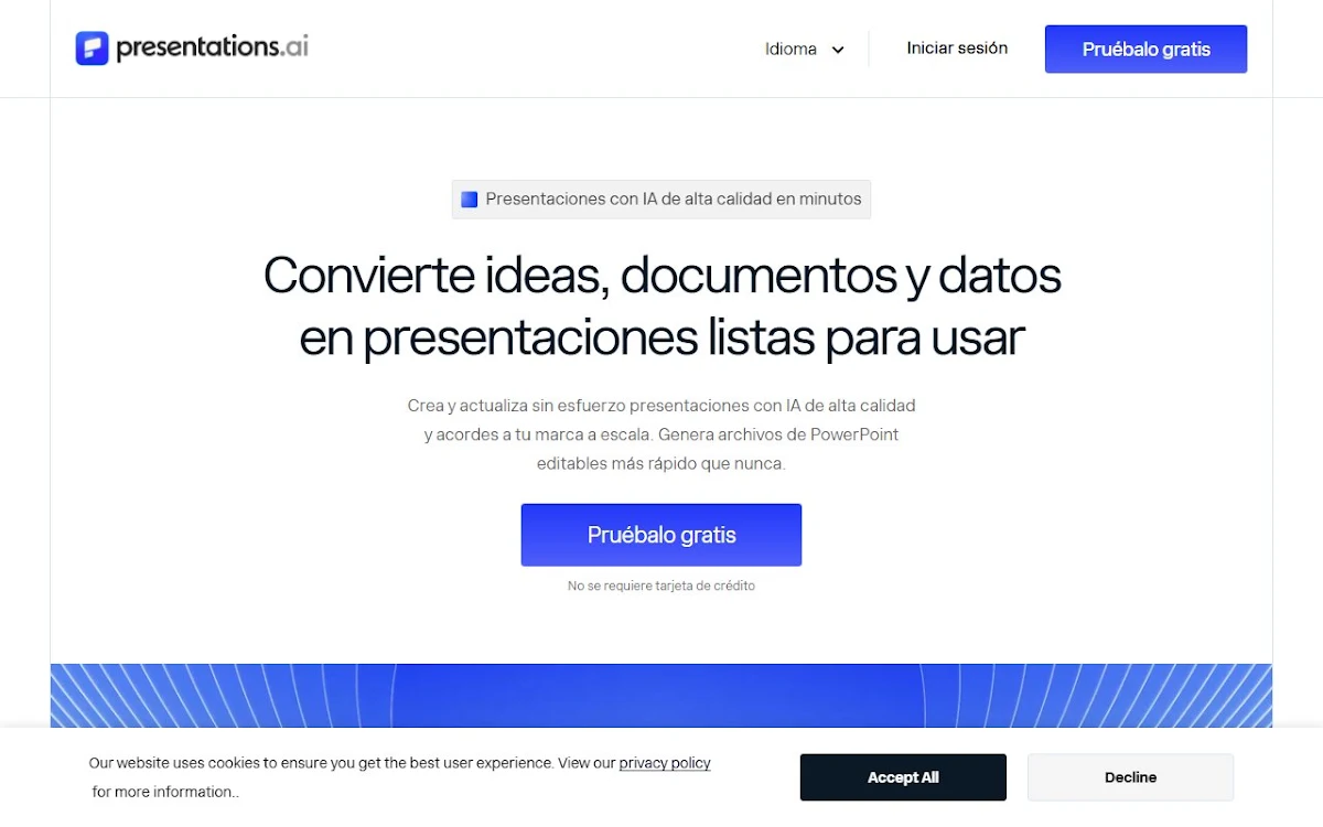 Captura de Presentations.ai