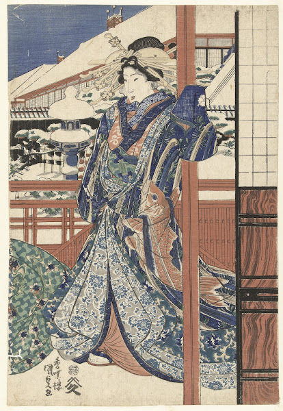 Woman in winter garden 1830 1840
