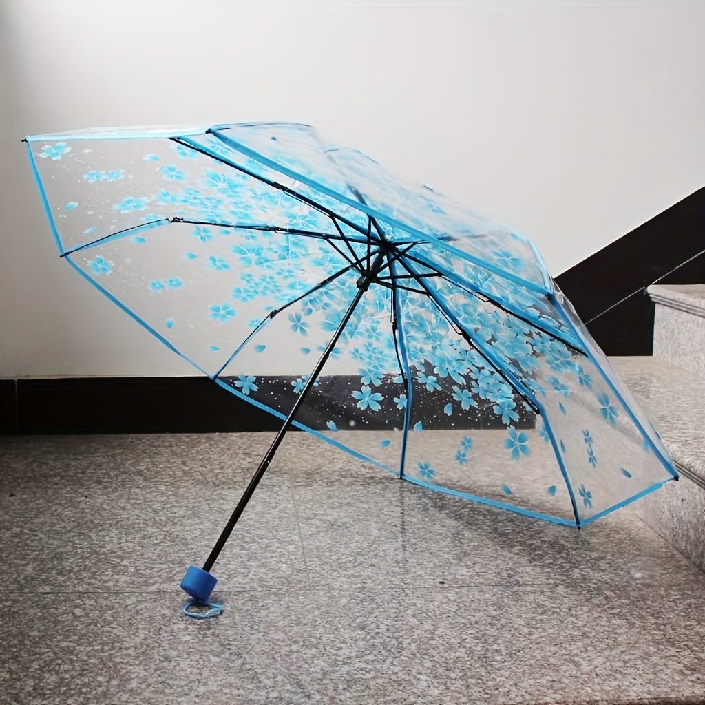 Transparent Cherry Blossom Folding Umbrella