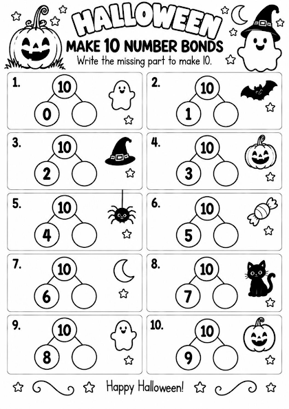 Halloween Make 10 Number Bonds