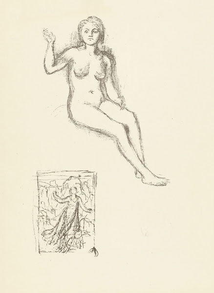 Seated nude woman and woman in landscape 1893 1895