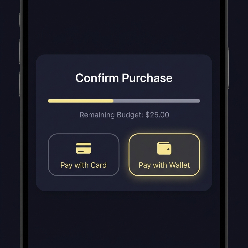 Mobile purchase modal showing remaining budget progress bar and confirmation buttons in Funded Plays style How to Set Spending Limits for Challenge Purchases