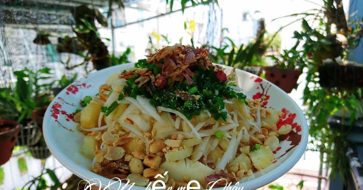 Khoai mì xào dừa mỡ hành