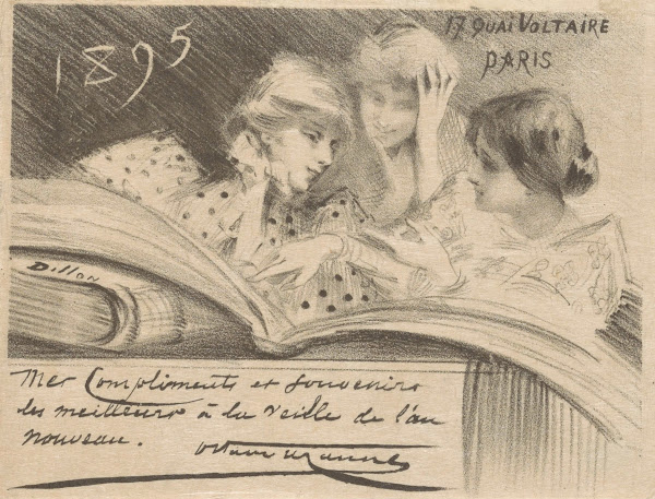 New Years greeting from Octave Uzanne for the year 1895 1894 1895