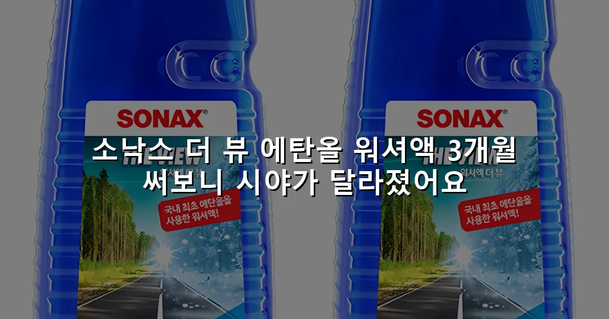 소낙스 더 뷰 에탄올 워셔액 3개월 써보니 시야가 달라졌어요