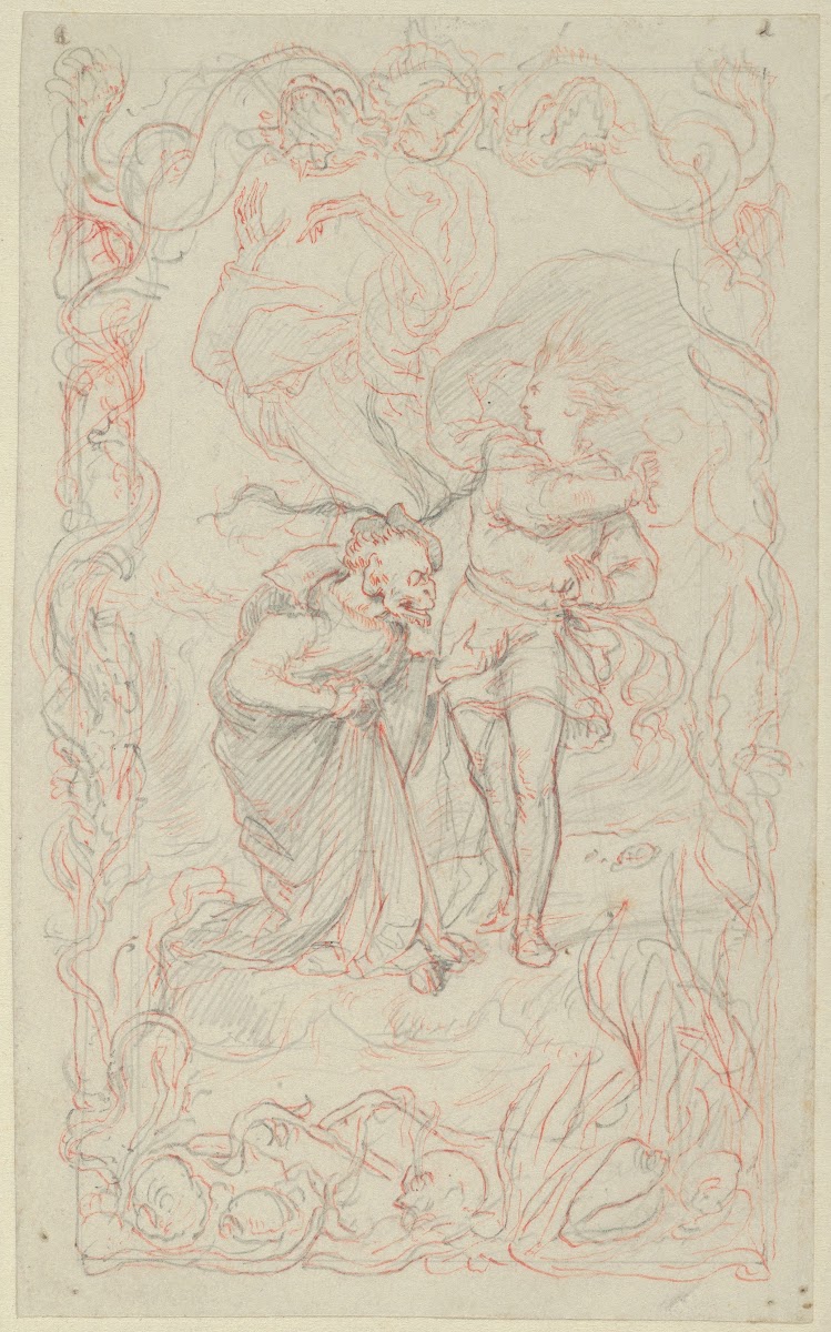 Illustration to the Tempest Caliban Ferdinand and Ariel 1836