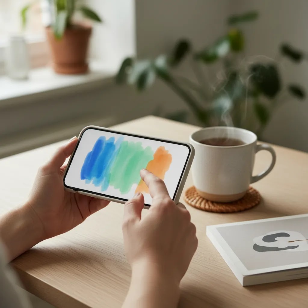 Stress relief activities Singapore with mobile art therapy app for a beginner-friendly creative grounding practice