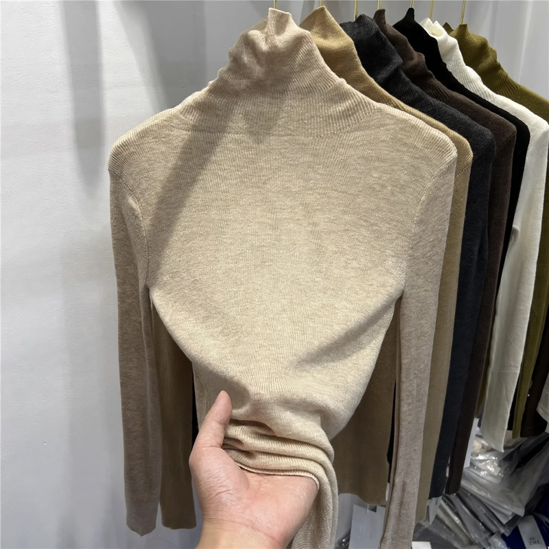 Soft Turtleneck Knit Sweater