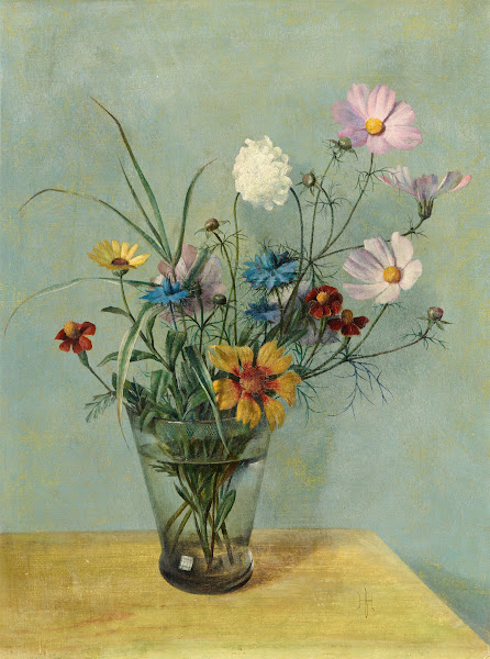 Blumenstillleben in Glasvase 1935