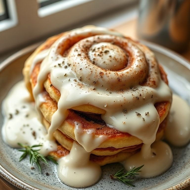 Easy Cinnamon Roll Pancakes with Cream Cheese Glaze: Fluffy Breakfast Delight