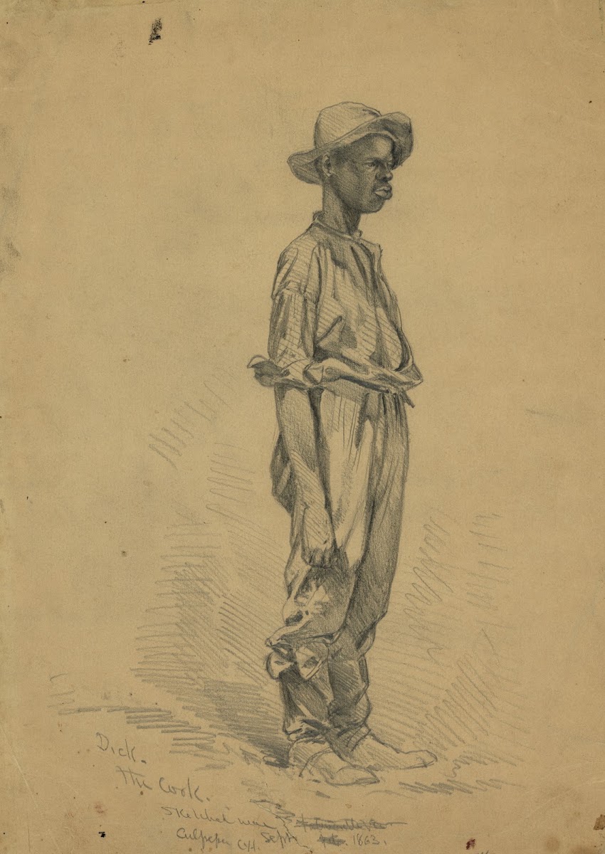 Dick the cook sketched near Culpeper Court House 1863