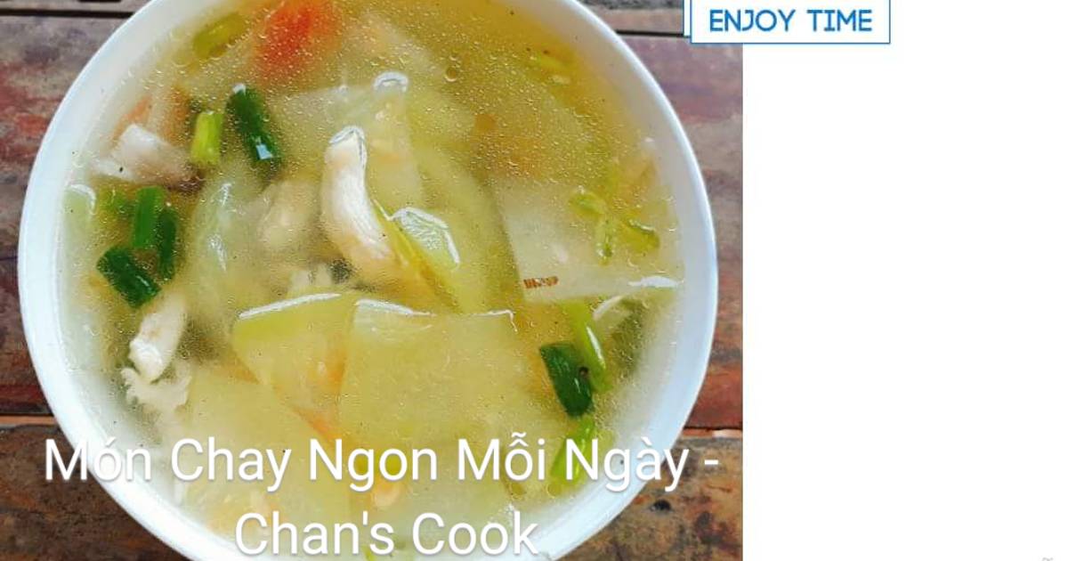 Canh dưa hấu non chay