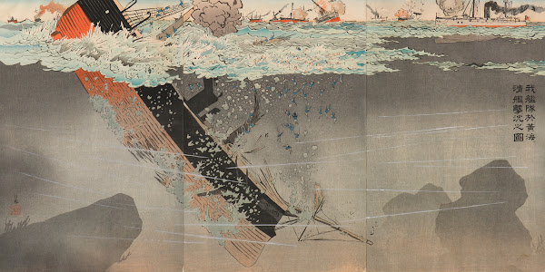 Our Navy Sinking a Chinese Warship in the Yellow Sea 1894