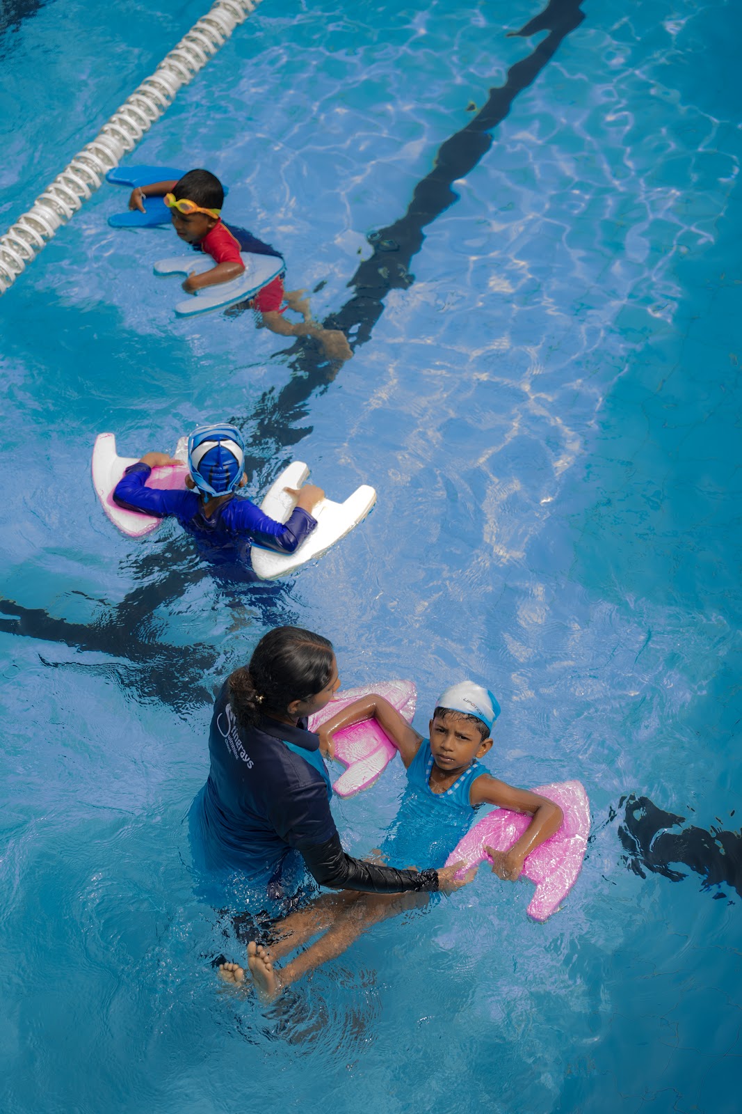 Underwater view of swimmers
