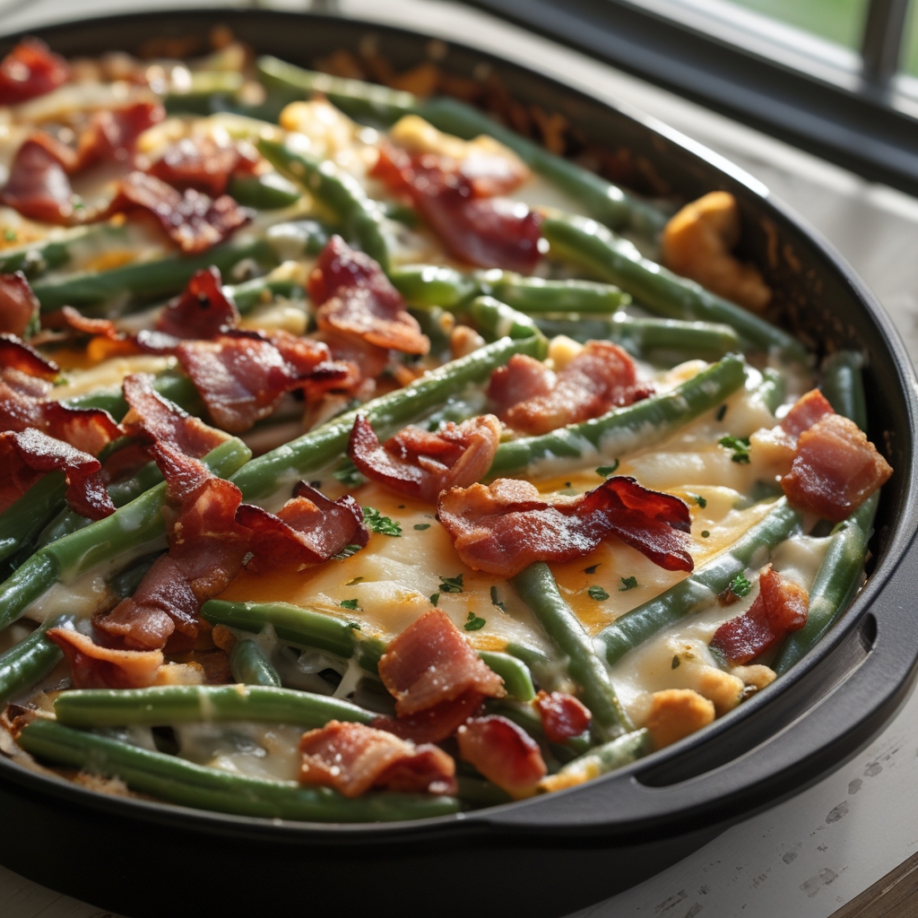 Bacon Loaded Green Bean Casserole - Easy Homemade Comfort Side Dish