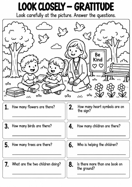 Gratitude Observation Worksheet