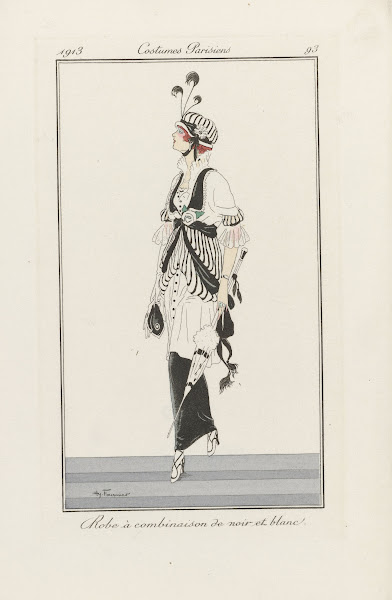 Robe À Combinaison De Noir Et Blanc 1913