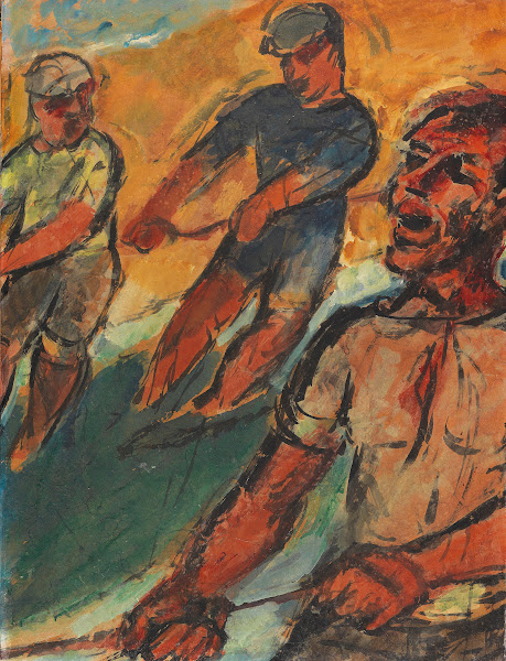 Fisherman pulling net 1924